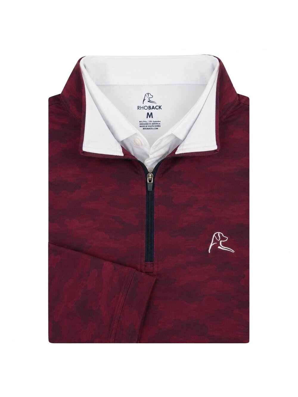Rhoback The Circuit Q-Zip Maroon Camo Women’s Quarter Zip Size Large Golf